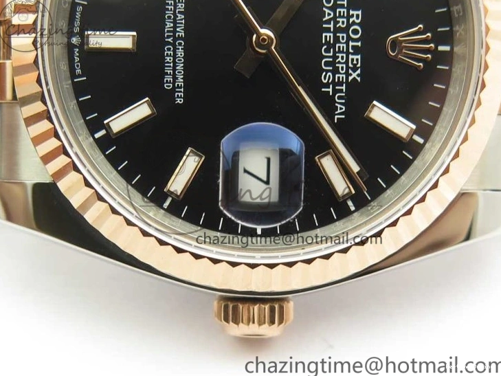 0506 EasyMatch DateJust 36mm 904 SS RG Wrapped 116231 GMF Black Dial on SS RG Wrapped Jubilee Bracelet A 3275